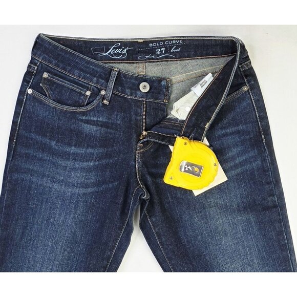 Levi's Size 27X30 Womens Bold Curve Bootcut Blue Denim 5 Pocket Logo Jeans NWT - Picture 14 of 14